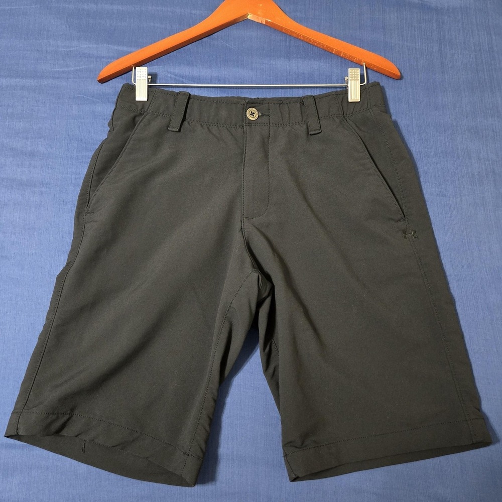 Under Armour Shorts Mens 30 Black HeatGear Golf Microfiber Stretch Lightweight
